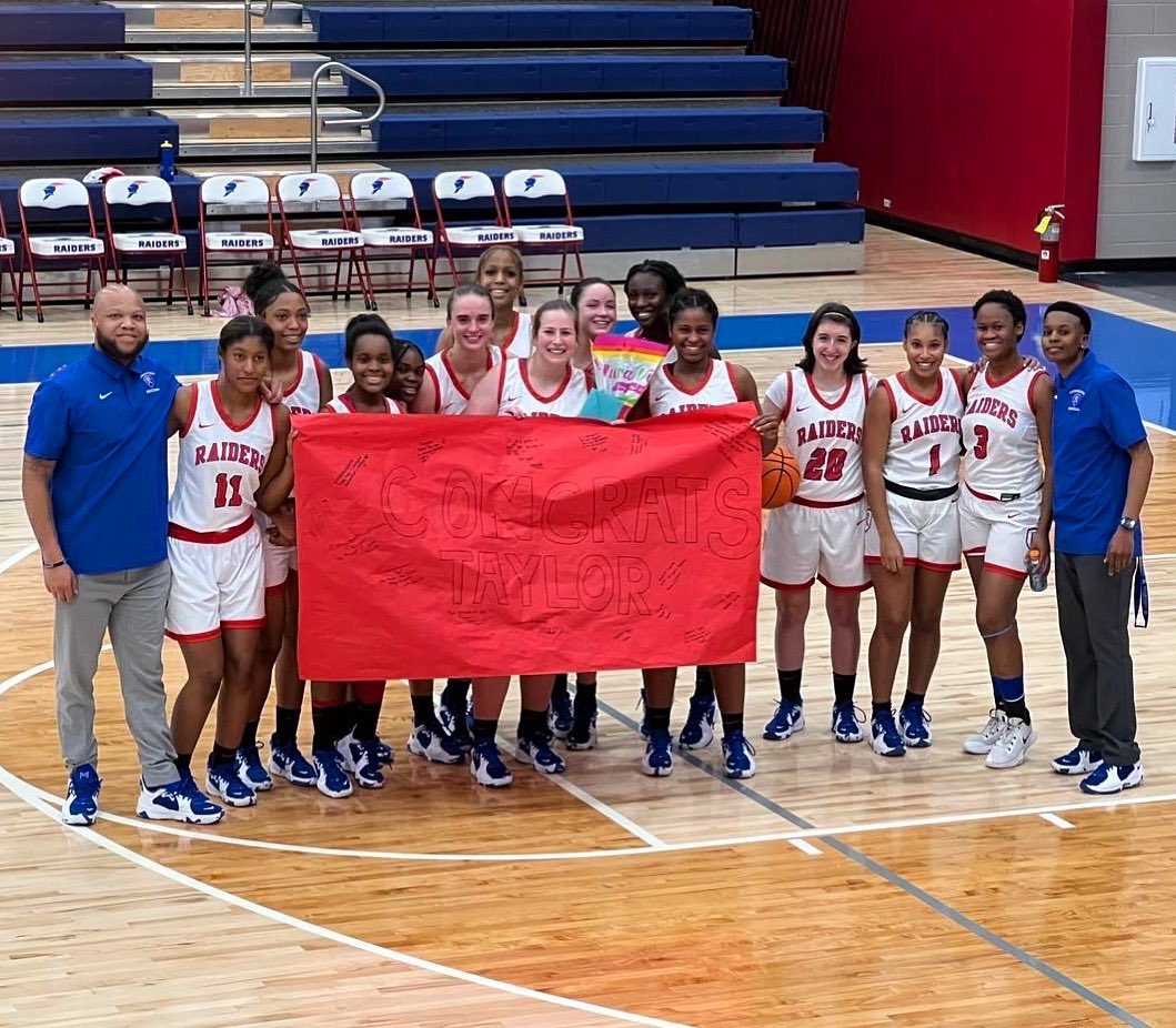 Riverwood’s newly announced Salutatorian was celebrated during her Varsity Basketball game last week. While her basketball teammates &amp; coaches joined her on the court, her <a href="/RicsFlagFB/">RICSFlagFootball</a> teammates where cheering from the stands. Congratulations, Taylor Goldman! 🎓<a href="/TaylorGoldman26/">Taylor Goldman</a>