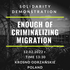 💥Demonstration Against Retention Centers in Poland💥12. February // with bus from Berlin #b1202

Migration is not a crime! Let us support the people in polish retention centers! Let´s support the local activists: nobordersteam.noblogs.org #nolager #solidarity !B