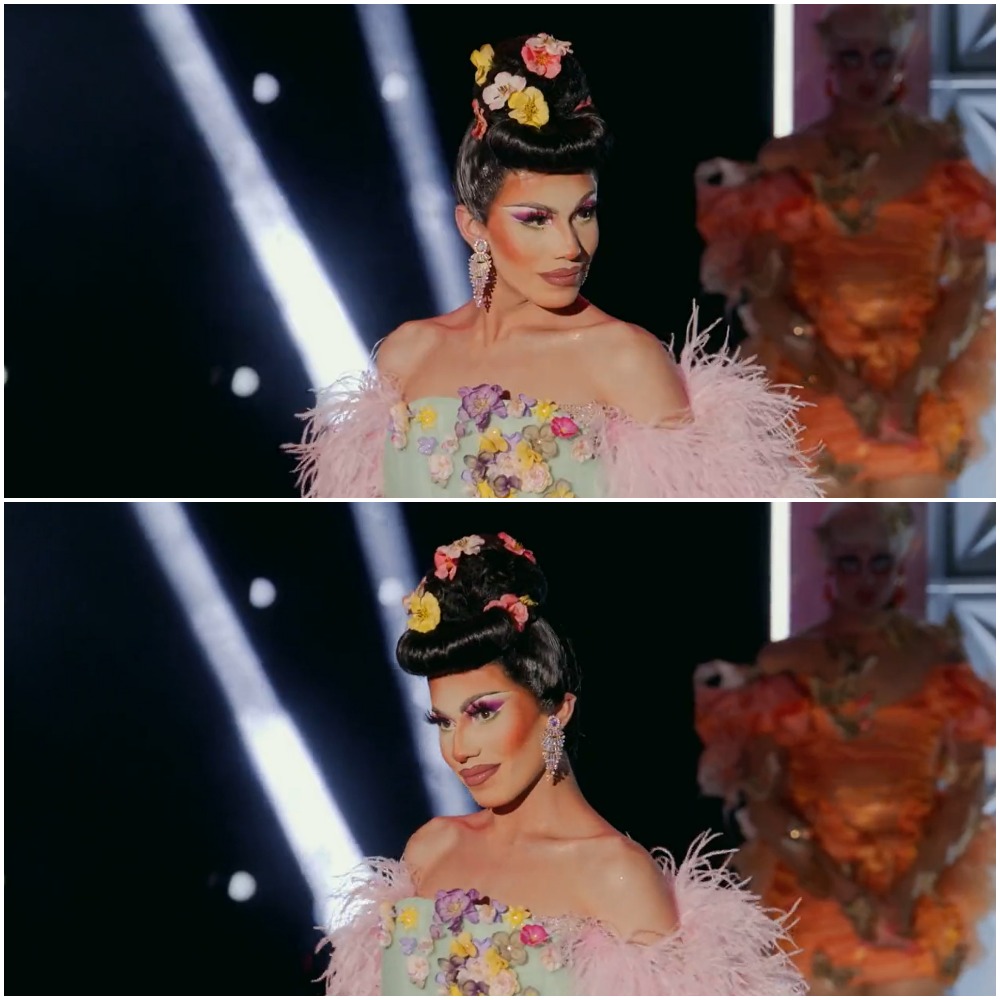 GreenShades9's tweet photo. Jorgeous @Jorgeous_1 looking over at Orion before the lip sync like "Oh bless your heart."
#dragrace #Untucked #LSFYL https://t.co/qC5Df24JIx