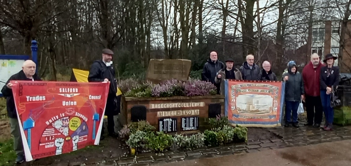 Updated Miners Memorial plaque unveiled today at Agecroft Road