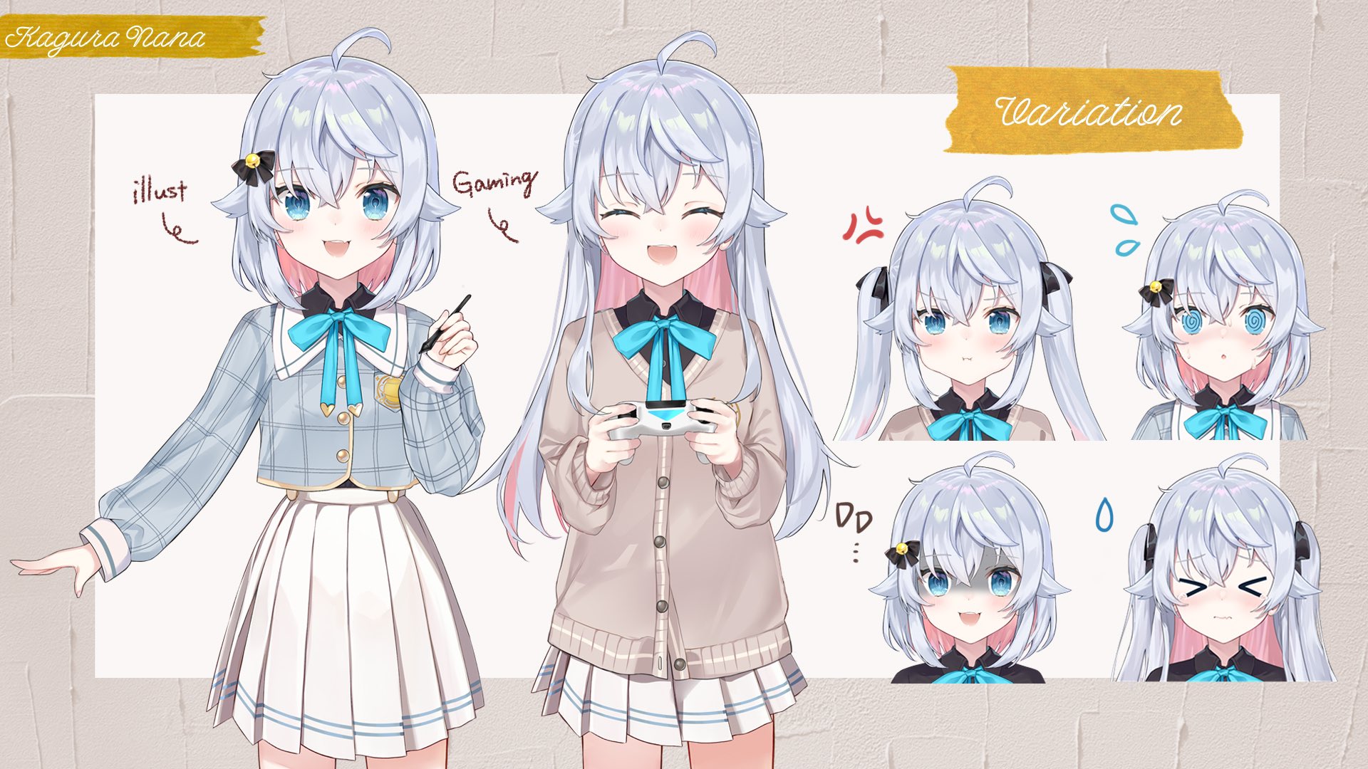 ななかぐら カグラナナ カグラナナ新衣装 設定画です 載せきれないくらい差分がたくさん 全容はお披露目アーカイブで見て くれるととても嬉しい T Co Bv18ode0h9 ファンアート描くぜ という優しい方は かぐらーと で載せて
