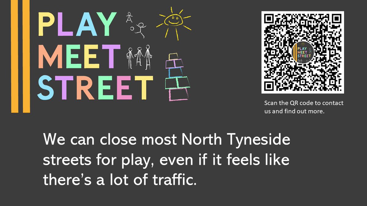 Apart from bus routes and main roads, we can apply to close most North Tyneside streets for play. Through traffic will get diverted along neighbouring streets for a few hours - and we've never had a neighbouring street complain #playingout #playstreets