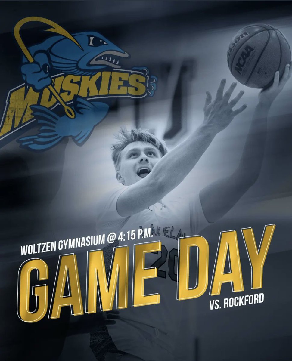 Pack the Moose tonight at 4:15 PM as the Muskies take on Rockford University! At halftime, fans will have the opportunity to win big time prizes. #GoMuskies