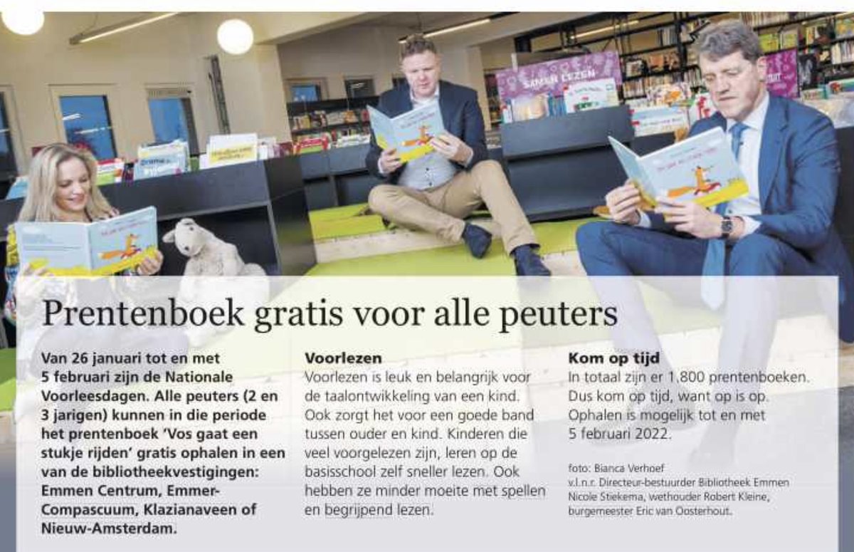 janniekuipers's tweet image. Het was erg leuk om al die blije peutertjes in de bibliotheek dit boek te kunnen geven. Ze herkenden het van de Opvang of voorschool. @biebemmen @evoosterhout @KleineRobert @getwit volgend jaar weer bij de #nvld??? leesbevordering in optima forma!