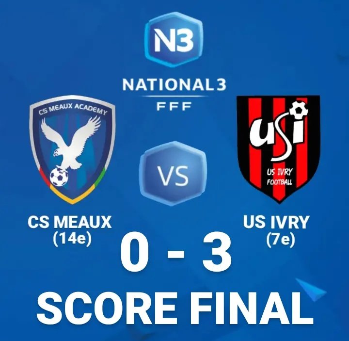 Lourde défaite 3-0 face à <a href="/ivryfoot/">🔴⚫️ Ivry Foot</a>
#National3 #CSMUSIF #CSMeaux