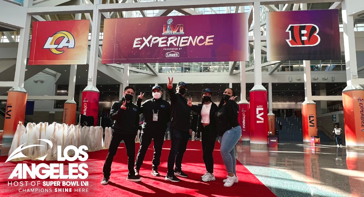 LASEC's tweet image. The Super Bowl LVI Social Media Command Center is open! For quick responses to Super Bowl related questions, use hashtag #SBLVIQuestions or #LASuperBowlHC. 🏈🏆