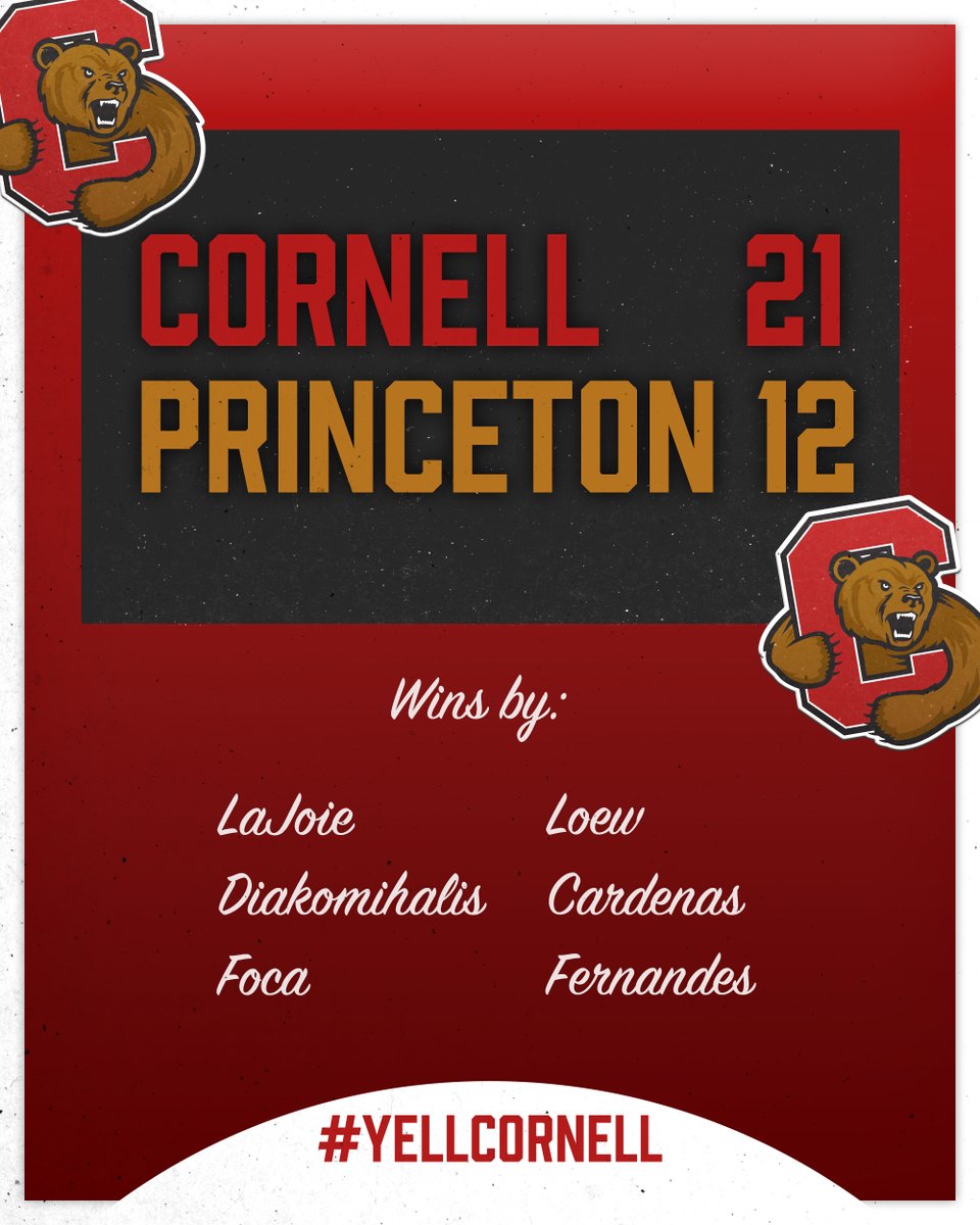 VICTORY!  Now, it's time to get ready for 2 more matches tomorrow!

#yellcornell #gobigred