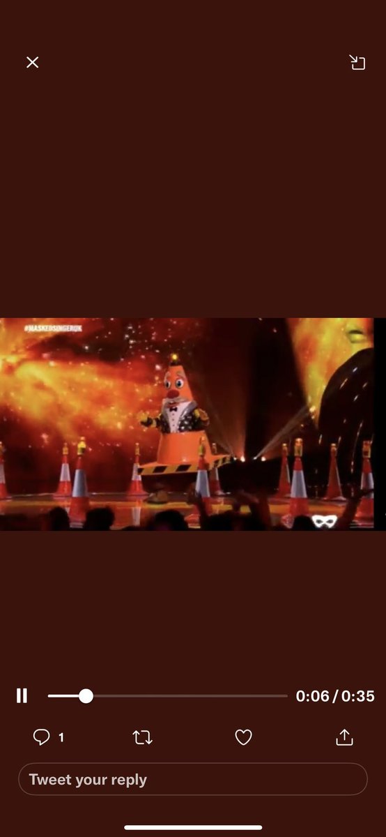 I actually knew weeks ago that it was my mate <a href="/realaled/">Aled Jones</a> Jones !! His voice is so distinctive ! However, he categorically denied it and I was actually starting to question myself. Fair play pal and a great job 👏 x #trafficcone #MaskedSingerUK