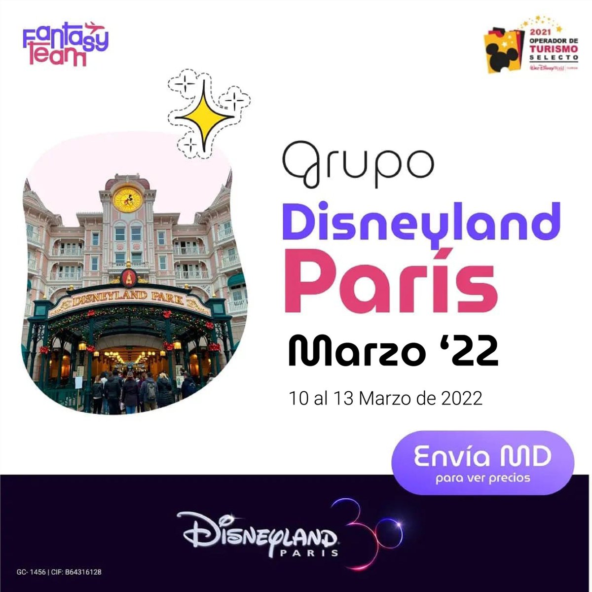 viafantasyteam's tweet photo. Cariñets! Últimas habitaciones para el viaje del inicio del 30° aniversario de #DisneylandParis !!! 😍😍😍😍😍

A un precio increíble!!!! 

Más info por DM! 💜🦄💜🦄💜🦄

 #DisneylandParis30 #magic #disney #OFERTAS #viaje https://t.co/Je9xH0LWND