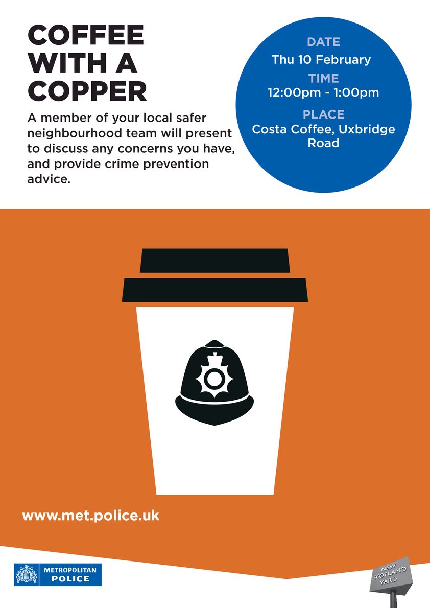 Come join us and raise any concerns you'd like to inform Officer about. #Acton #Ealing