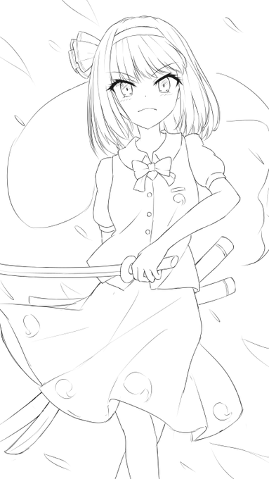 何気に初めての妖夢下描き⚔ 