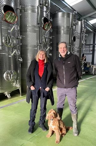 A real honour to have <a href="/JancisRobinson/">Jancis Robinson</a> visit Sandridge Barton - the home of @SharphamWines today. Here’s Jancis and Duncan, CEO and head winemaker, in the new winery