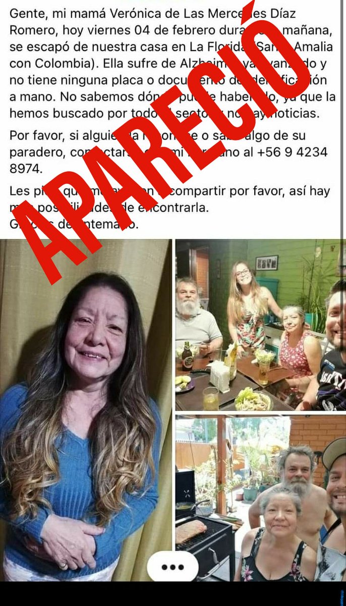 radiolaflorida's tweet photo. Aparecio la señora Verónica, paseando junto a un perro, que estamos seguro que fue quien la acompañó, en este caminar por la comuna
#APARECIÓ #laflorida #OngChile https://t.co/Ht1kvCNkzU