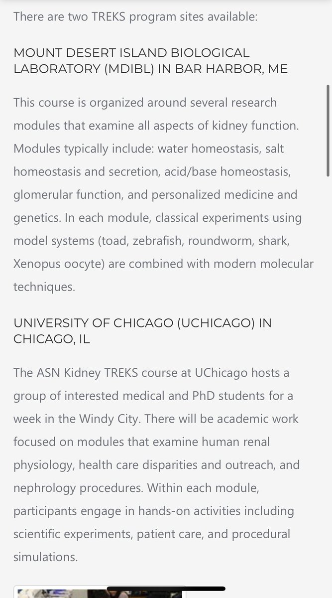 Neph_SIM's tweet photo. 🚨 Med/Grad Students 🚨 

Applications are open for the (free!) 2022 @ASNKidney TREKS Program (due 3/1)

https://t.co/XvRTHeoIrZ

-1 wk course at  @MDIBL or @UChicago (travel/room/board ✅ )
-Connect w a #nephrology mentor
-Kidney STARS #KidneyWk (travel ✅ )
- ASN membership https://t.co/QQBdgNK49h