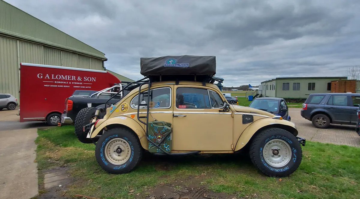WorldRallies's tweet photo. Pedro the Baja Bug sat outside the Top Gear studio, while the Stig took me for a spin in an Audi E-tron GT! Stay tuned for a link to the BBC Top Gear video when it goes live. I haven't laughed so much in a long time! 🤣 https://t.co/WEZDA1Cw3t