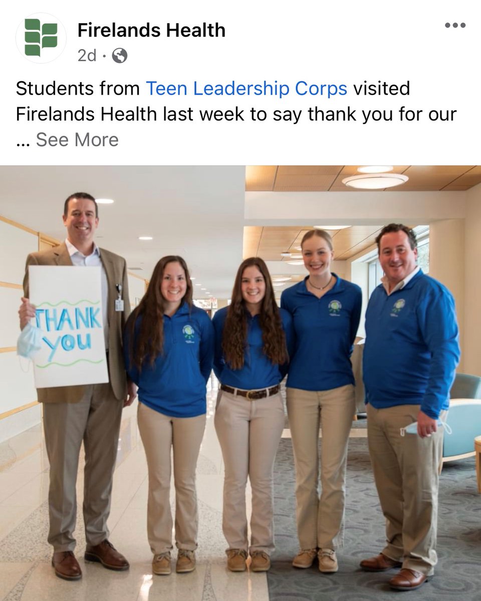 CorpsTeen's tweet photo. We would like to say a huge thank you to @firelandshealth for your sponsorship of TLC.  We really appreciate your support! https://t.co/I3GzrTVbRv