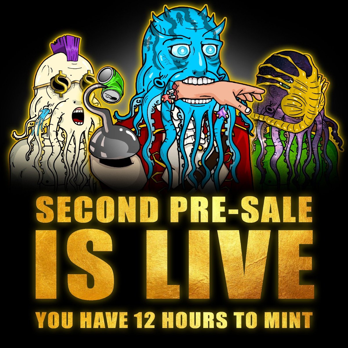 SECOND PRE-SALE IS LIVE! YOU HAVE 12 HOURS!

RELEASE THE KRAKENS!🐙

OFFICIAL MINT LINK IN OUR DISCORD
discord.gg/GwYr84XjJH

#NFTs #NFTCommmunity #cryptokraken