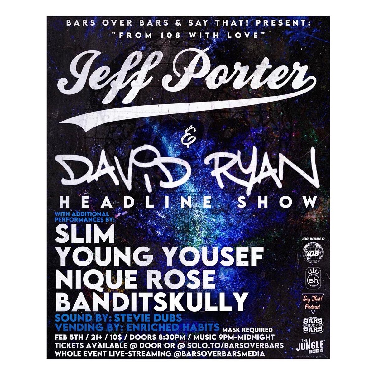 jeffporter_108's tweet photo. 🚨Headline show tonight at @TheJungleCMC in Somerville with my brother @davidryan108 and some other heavy hitters @NiqueRoseWho @banditskully @YoungYoupTheGod &amp; more! Hope to see you there! 🎤💥 https://t.co/FU5BsHrhBj