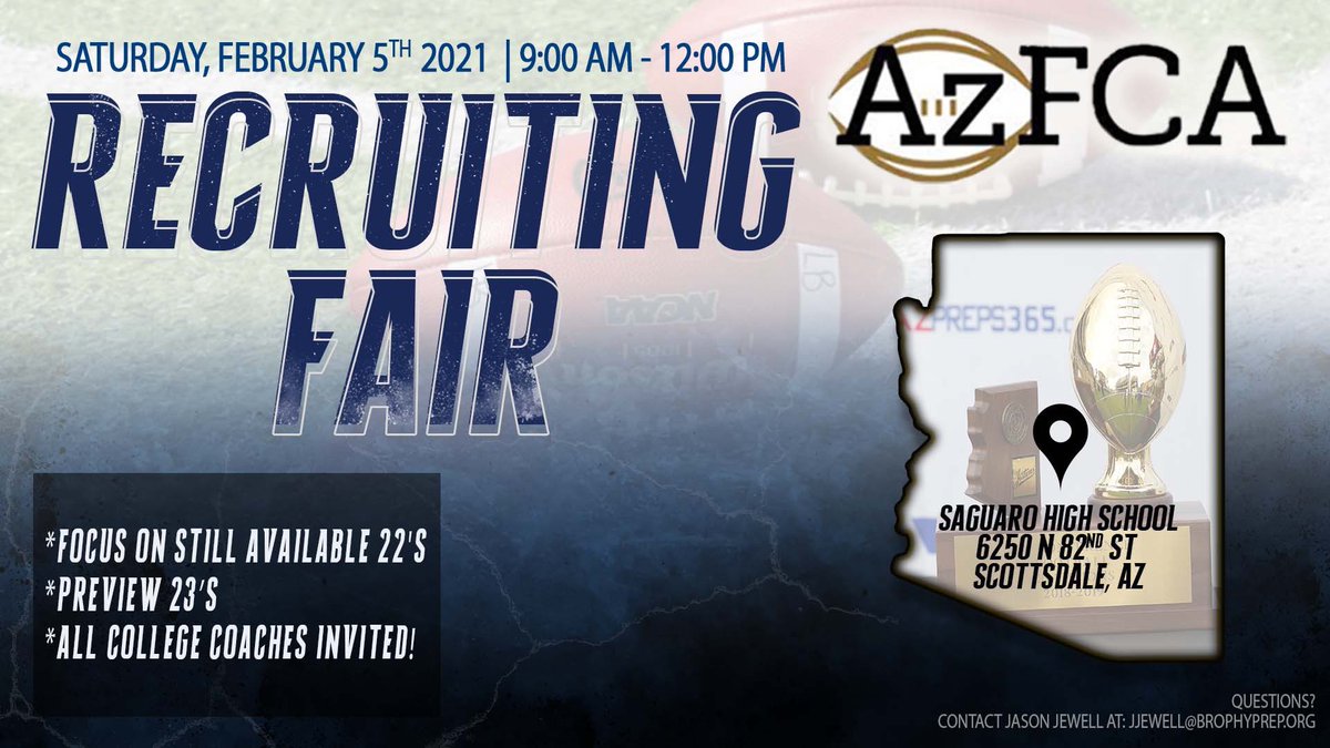 Ready to go this morning!

We will be in the Community Room (500 Building) 

#AzFCA🏈