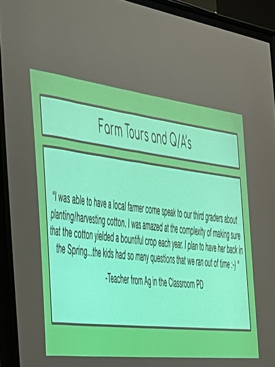 AgClassroom's tweet photo. Loving @ImplementEd_NC’s session at #ncfbvision22
We are learning the ✨WHY✨ telling anyone and everyone about agriculture is important, ✨WHY✨our stories are important to share AND learning where to find helpful resources to do this worthwhile outreach. https://t.co/vEuLmv3ugh