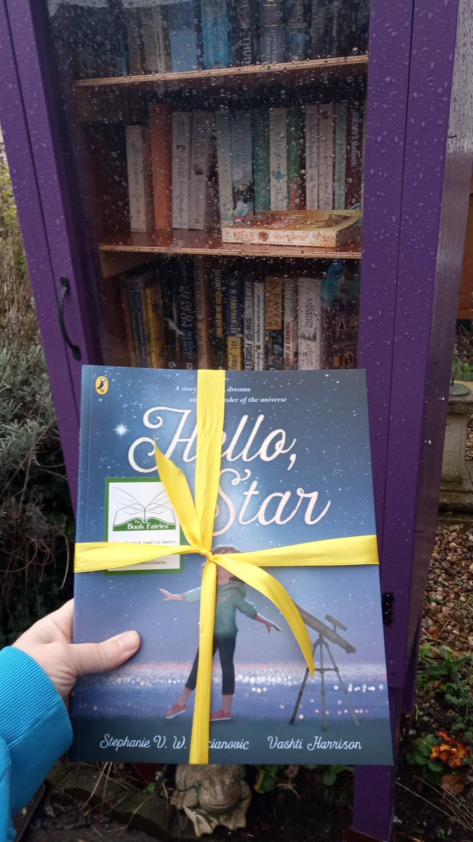 _AnnaBlight's tweet photo. Book Fairies are rocketing around the UK, including Pontefract, to hide Hello Star by @VashtiHarrison
Will you dodge the rain and find the copy left at @AvenueFree
Little Free Library? An uplifting story of joy & wonder. @the_bookfairies @grubreport @PuffinBooks #HelloStar https://t.co/XDom76dahC