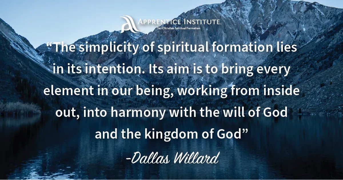 The simplicity of spiritual formation lies in its intention. Its aim is to bring every element in our being, working from inside out, into harmony with the will of God and the kingdom of God. <a href="/dallasawillard/">DallasAWillard</a>
