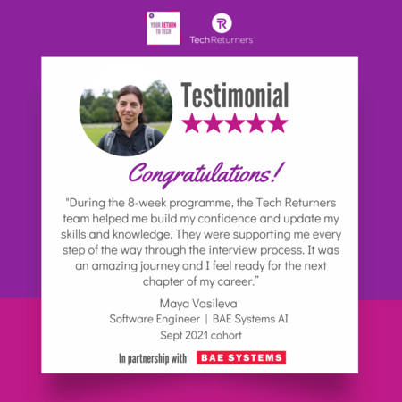 techreturners's tweet photo. Happy Saturday! β¨ We're wishing Maya all the best in her new roleπ #YourReturnToTech #WomenInTech https://t.co/KD9da1j1Om