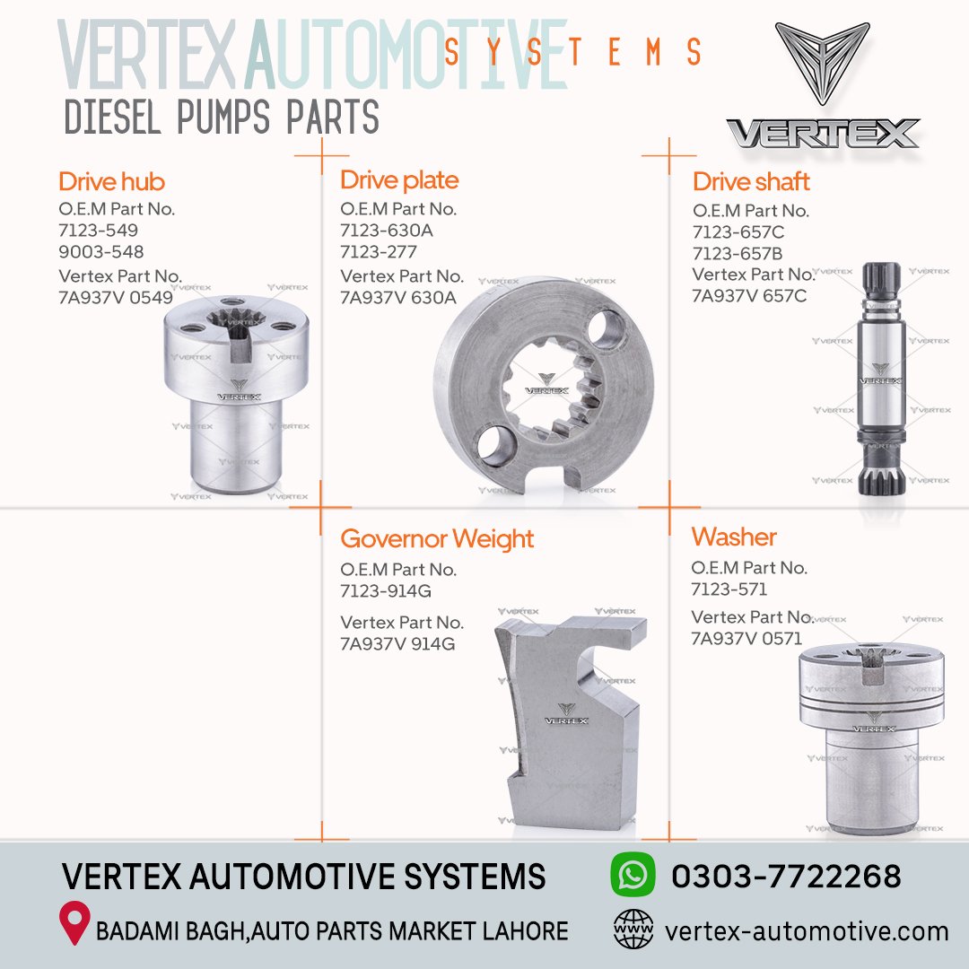 systems_vertex's tweet photo. ˜”*°•.˜”*°• ﷽ •°*”˜.•°*”˜

𝙑𝙚𝙧𝙩𝙚𝙭 𝘼𝙪𝙩𝙤𝙢𝙤𝙩𝙞𝙫𝙚 𝙎𝙮𝙨𝙩𝙚𝙢𝙨

#DriveHub #DrivePlate #DriveShaft
#GovernorWeight #Washer
#VertexAutomotiveSystems #AutoMarketLahore #DieselPumpParts 
#KashmirSolidarityDay #LQvIU #PZvMS
#IUvLQ #کشمیر_پاکستان_کا_دل https://t.co/9gj23HAlSF