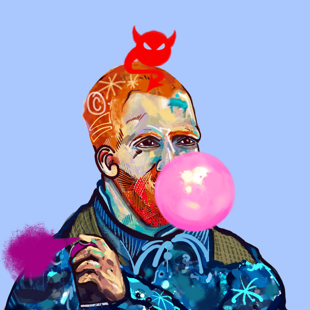 geoltro's tweet photo. Hey guys! If you didn't see by now, I said a couple of days ago about an ALPHA project.
@CryptoGraf_Art 
Tomorrow is the mint on public sale. &amp; Today is the presale.
Yes the #cryptopug is giving the finger &amp; #VanGogh is on our team.
#bubbleteam
@sainteclectic good job Good luck! https://t.co/8aV2QoOHd1