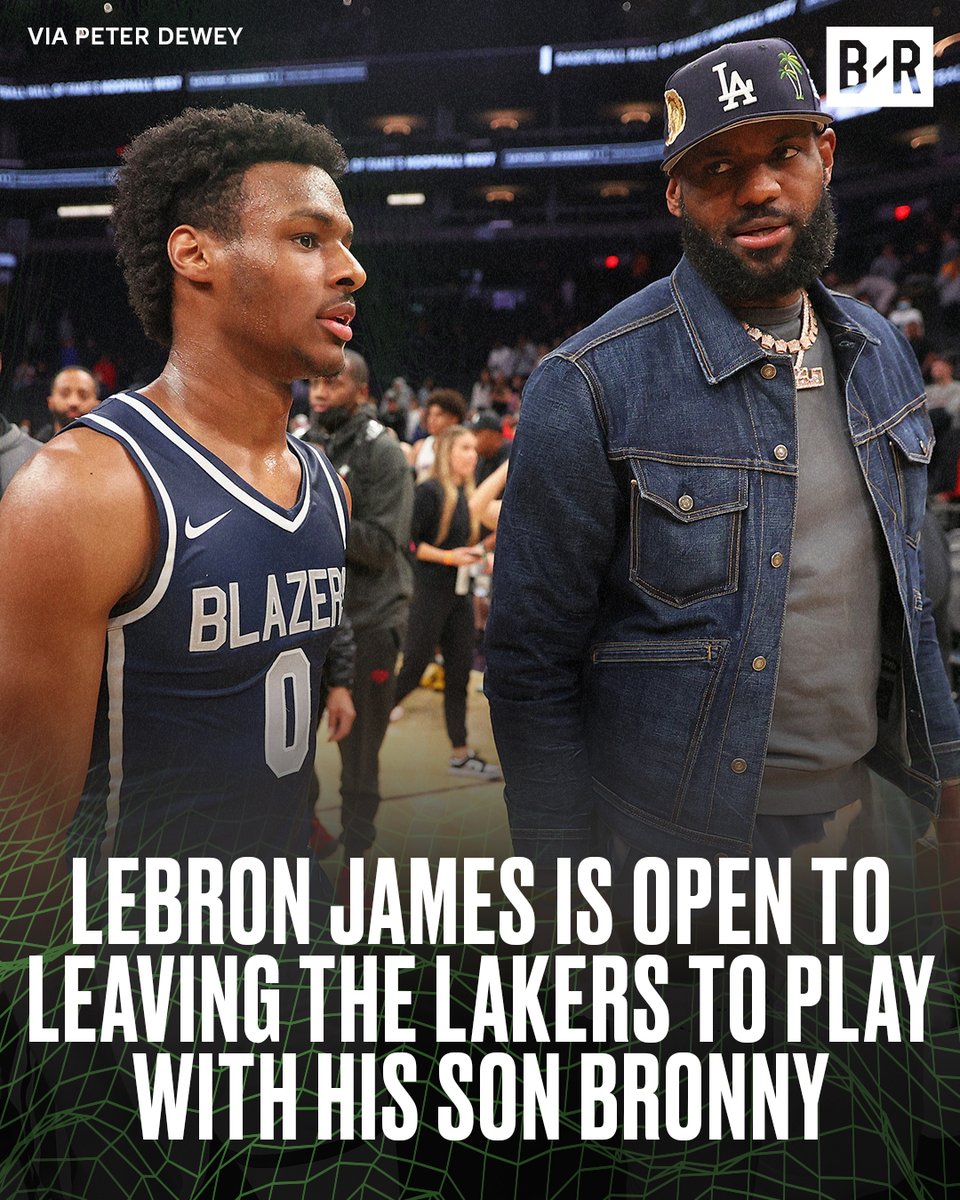 BleacherReport's tweet photo. LBJ wants to hit the court with Bronny 👀
 
(via @peterdewey2) https://t.co/h8AYcgFcQO