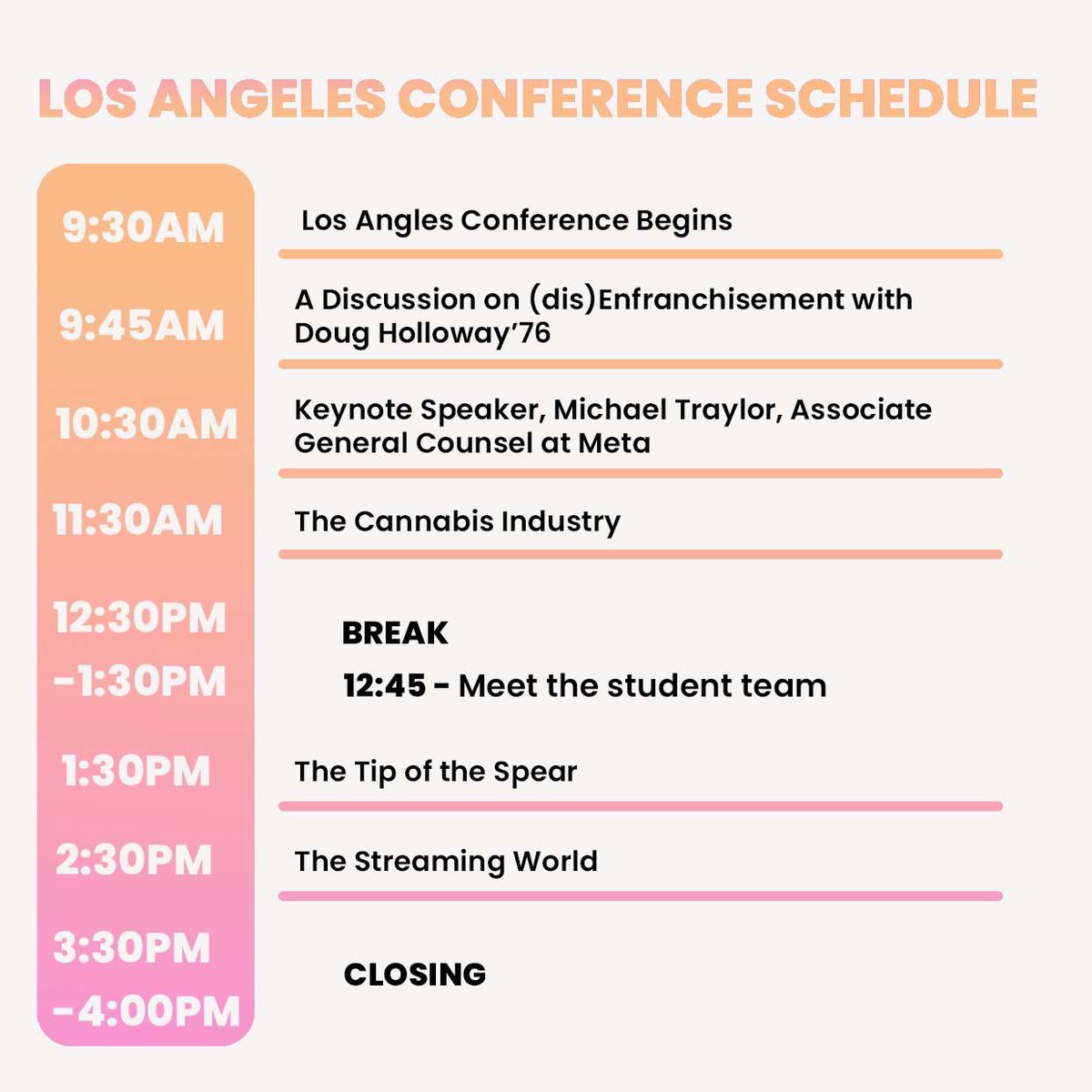 Today is the day‼️🤩

The LA Conference will begin today at 9:30 AM PST/12:30 PM EST

Here is today’s schedule, see you soon!💜