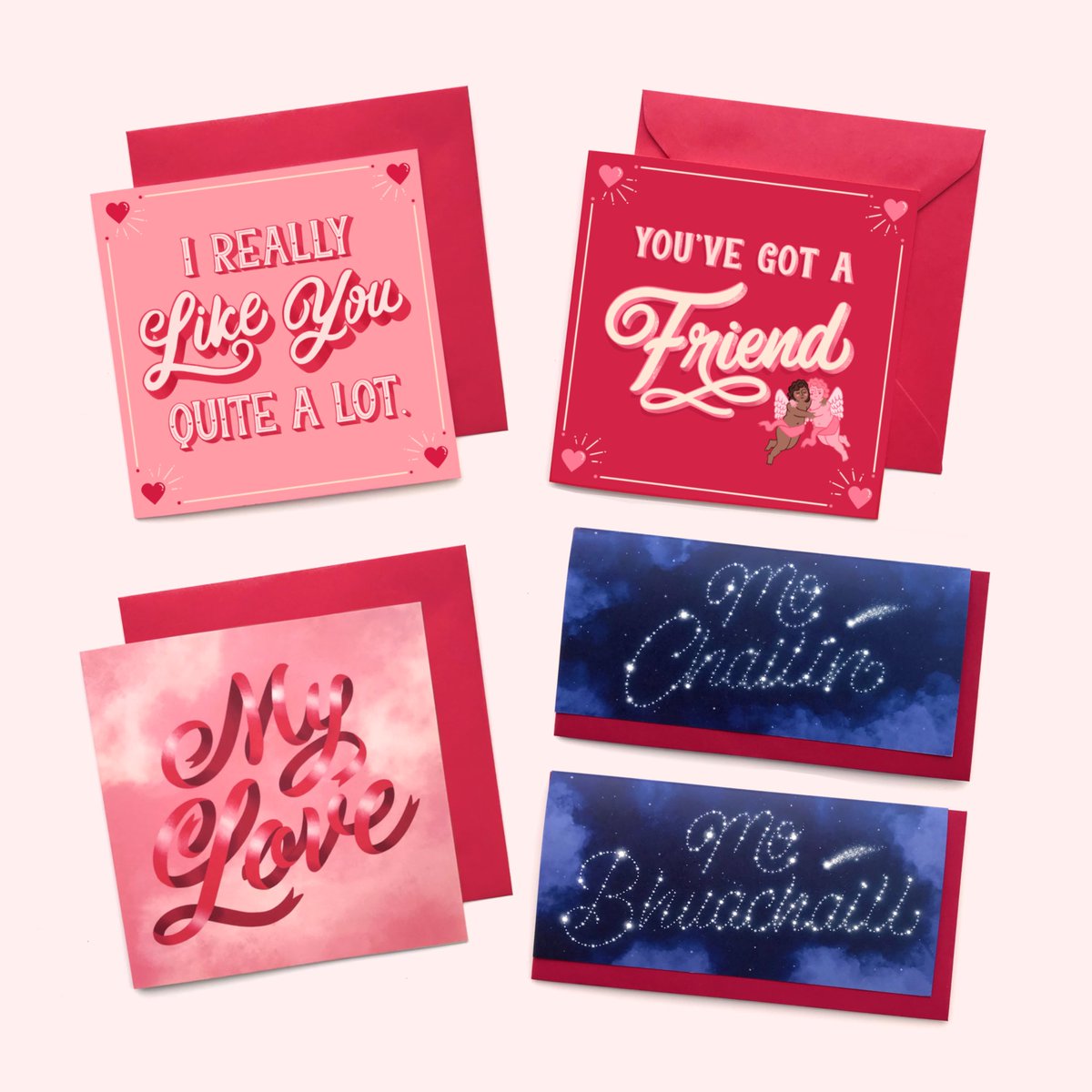 chubbycherubco's tweet photo. Valentine &amp; Palentine Cards ♥️my  ‘22 collection as well as a Teeny restock of some of last years designs.  

You can find them here 💌https://t.co/gKyVWRsjtq https://t.co/7XZc9fbZiJ