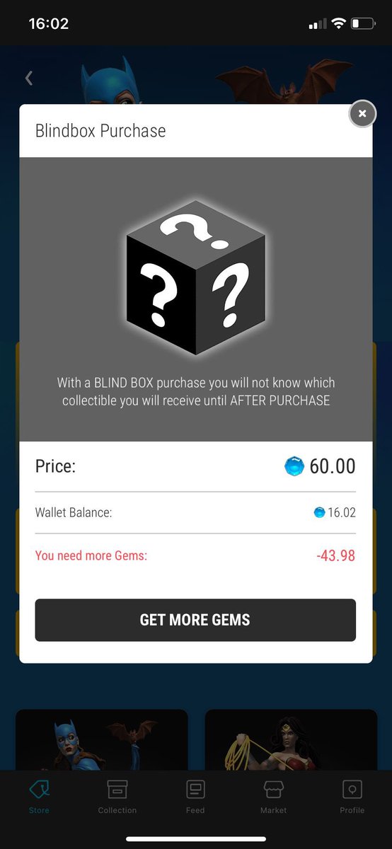 lee_malone's tweet photo. Managed to get todays @veve_official drop, added 45 gems and it still wouldn’t let me purchase but happily took my money for gems!? 🤬 #veve @VeVeVault @vevepress @TapsTrades @VeveUniversal @VeVeWhale @VeVeholic @VeVeAgent23 https://t.co/pJFV2l3hZx