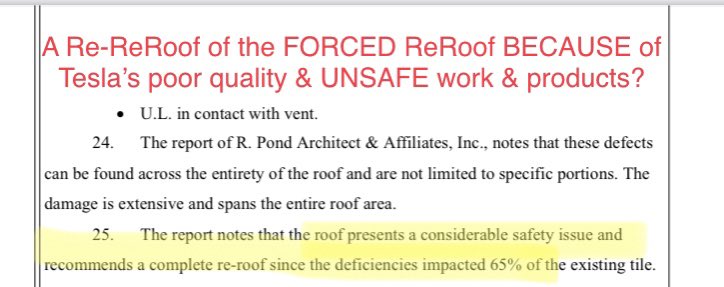 TiffanyPhoto1's tweet photo. 7. “... roof presents a considerable safety issue ..”
#MurrellvTesla
#TeslaRoofing #Tesla
#TeslaSolarIssues
#TeslaConsumerIssues
$TSLA $TSLAQ https://t.co/1Ygmoa5B7L