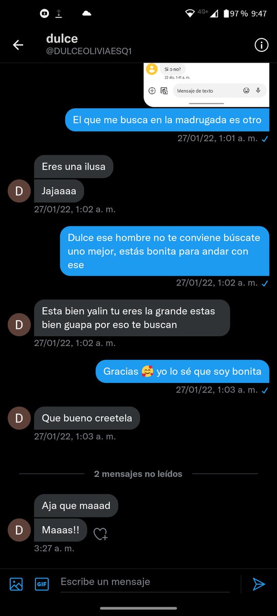 YalinFernanda's tweet photo. Me pueden ayudar a reportar a esta cuenta es una chica que no deja de molestar y ahora su esposo me molesta. Usan esa cuenta, se podrán dar cuenta en la fecha y hora de los msjs yo ni le escribía. https://t.co/92mb69YWMP