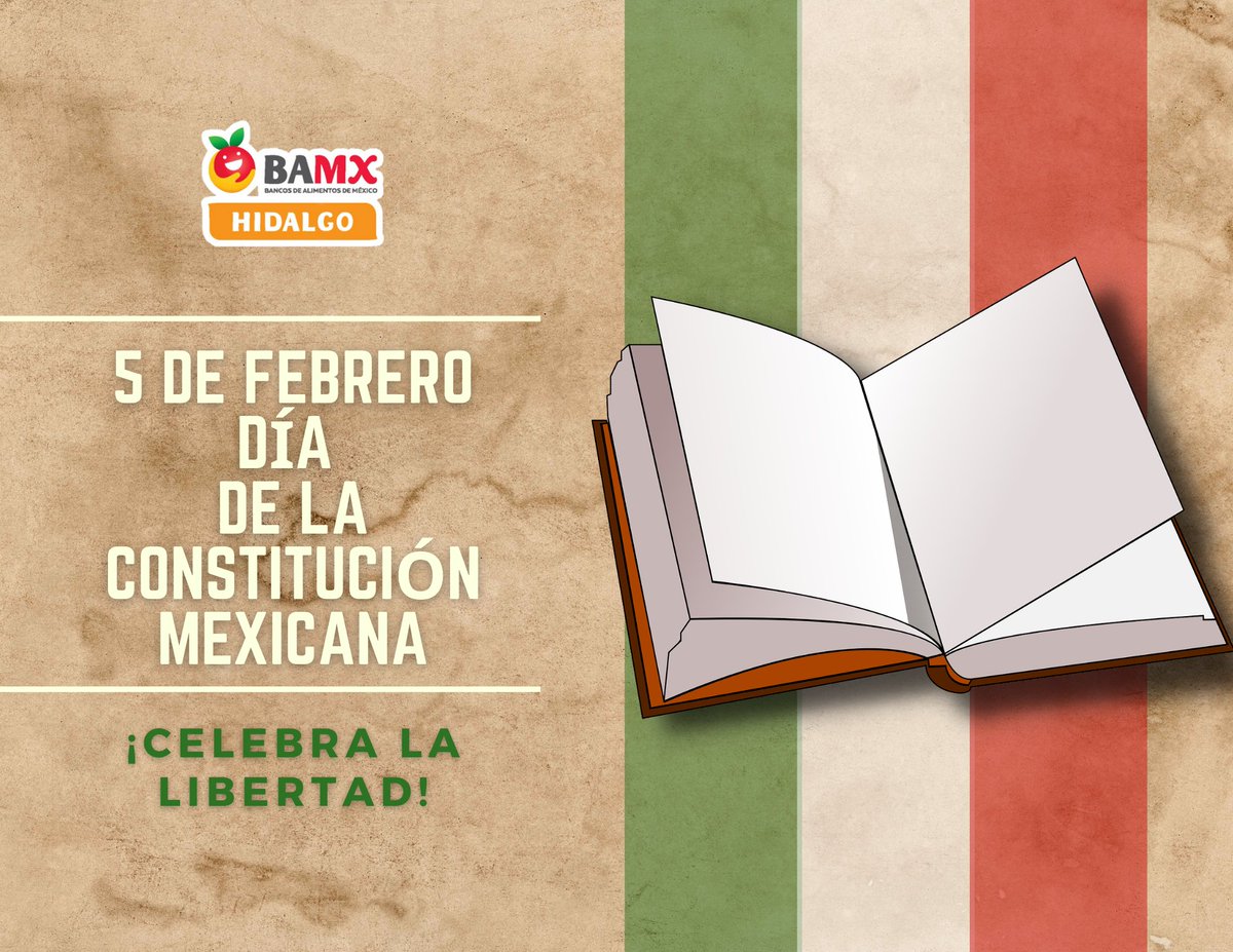 El 5 de febrero es un día importante en la historia de México. Se conmemora la aprobación de la Constitución de México por el Congreso Constituyente de México.
#bamxhidalgo