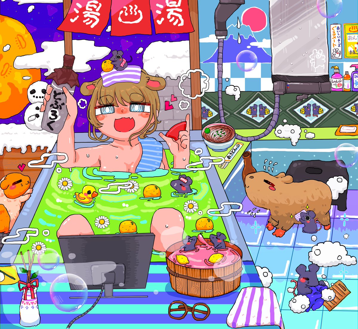💜💖New work, #BathDayNFT Gurulith Chan and Japan's Bath Day, is now listed on foundation!　There are rewards for both the highest bidder and the winning bidder. Check it out below!　Let's celebrate a good bath day!🛀
#NFTJapan #kawaii #anime
foundation.app/@furagu2525/gm…