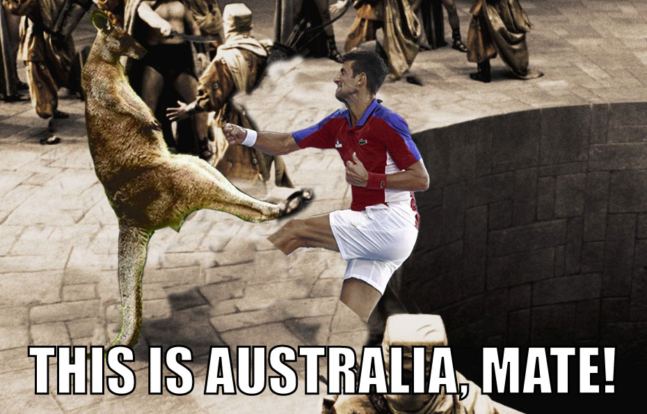 Beni12128's tweet photo. A bit outdated already but I couldn't resist... #AusOpen #DjokovicOut #djokergate #djokovicgate #tennismeme #Memes #djoker #djokovic https://t.co/1JZL1n4R1p