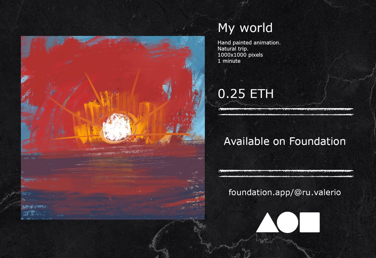 Valerio_NFT's tweet photo. I just listed “My world” for sale on @withFND! 🌐
It's an hand painted animation

https://t.co/BwfAcd8yvk 

#nftcollectors #NFTs #NFTartists #NFTCommunity #NFTCommumity #NFTdrops #opensea #OpenSeaNFT #nftcollection #nftart #FND #foundationapp #NFTdrops #newdrop #NFTMinting https://t.co/q8LKpdUIxU