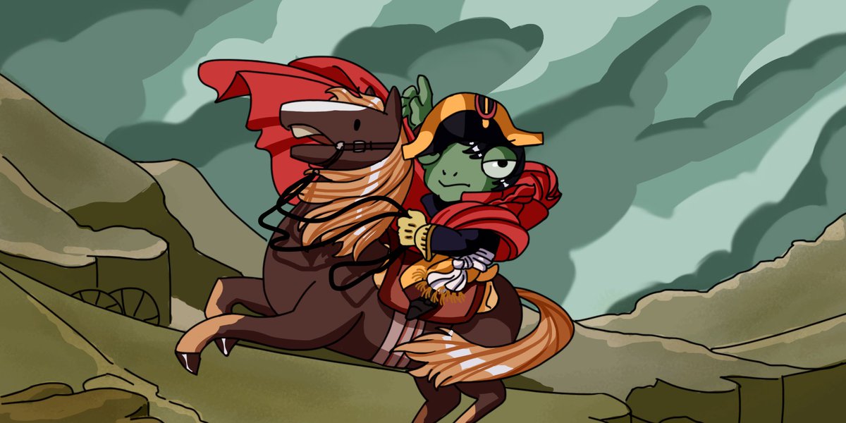 Napolefrogg crossing the Alps by Jacques-Louis David arrived at Frogverse 🐸🐸 

#FroggiesEverywhere