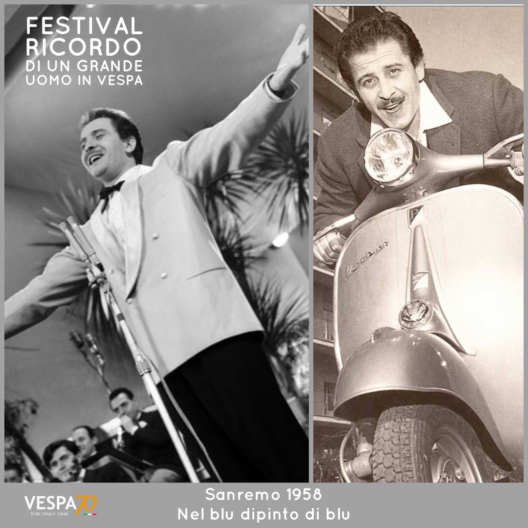 Il ricordo di uno straordinario artista Domenico #Modugno che con il suo “Nel blu dipinto di blu” nel 1958 ha cambiato per sempre la canzone italiana. Aspettando la serata finale del #festival