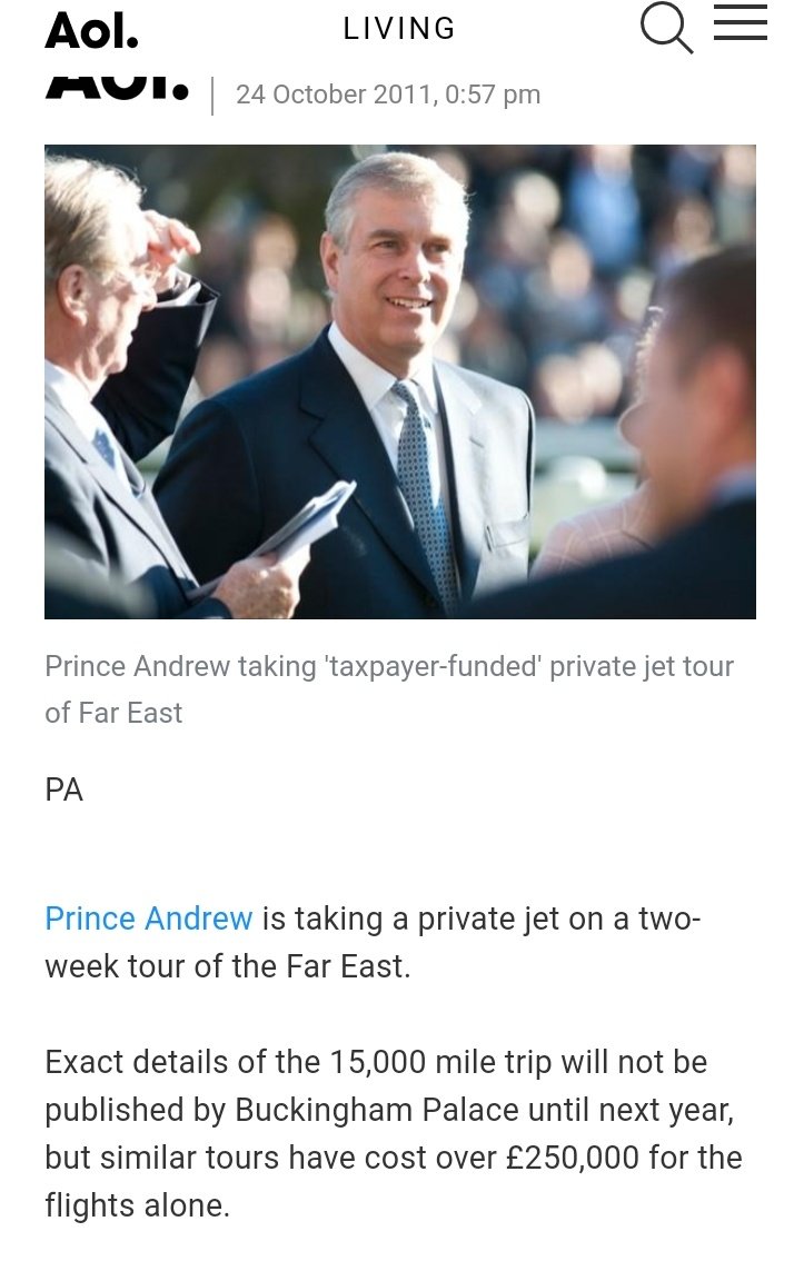Mu_Ri_Elle's tweet photo. No calls for pedophile #PrinceAndrew to pay back taxpayers' money he has wasted on helicopter and private jet trips.
And his security is still public-funded.
The Queen's favourite kid.
#PrinceAndrewIsNext
#PrinceAndrewSued
#PlatinumJubilee
#GhislaineMaxwell
#JeffreyEpstein https://t.co/tS86dAROHW