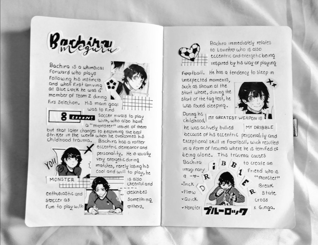 Les comparto el journal que hice de Bachira <3
.
.
. 
#animejournal #ブルーロック #bluelock #bllktwt #BachiraMeguru