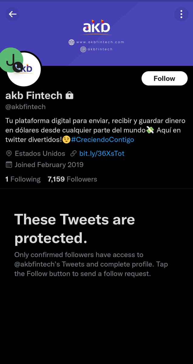 alejotuits's tweet photo. Que una app, billetera digital ponga su cuenta privada/candado después de los reclamos de retención de dinero y bloqueo a usuarios es muy preocupante y muy sospechoso, pero como no están en Venezuela ¿a quien se le reclama? #Akbfintech #AKBDameMiDinero 👇🏻 https://t.co/t9ImY1CRLY