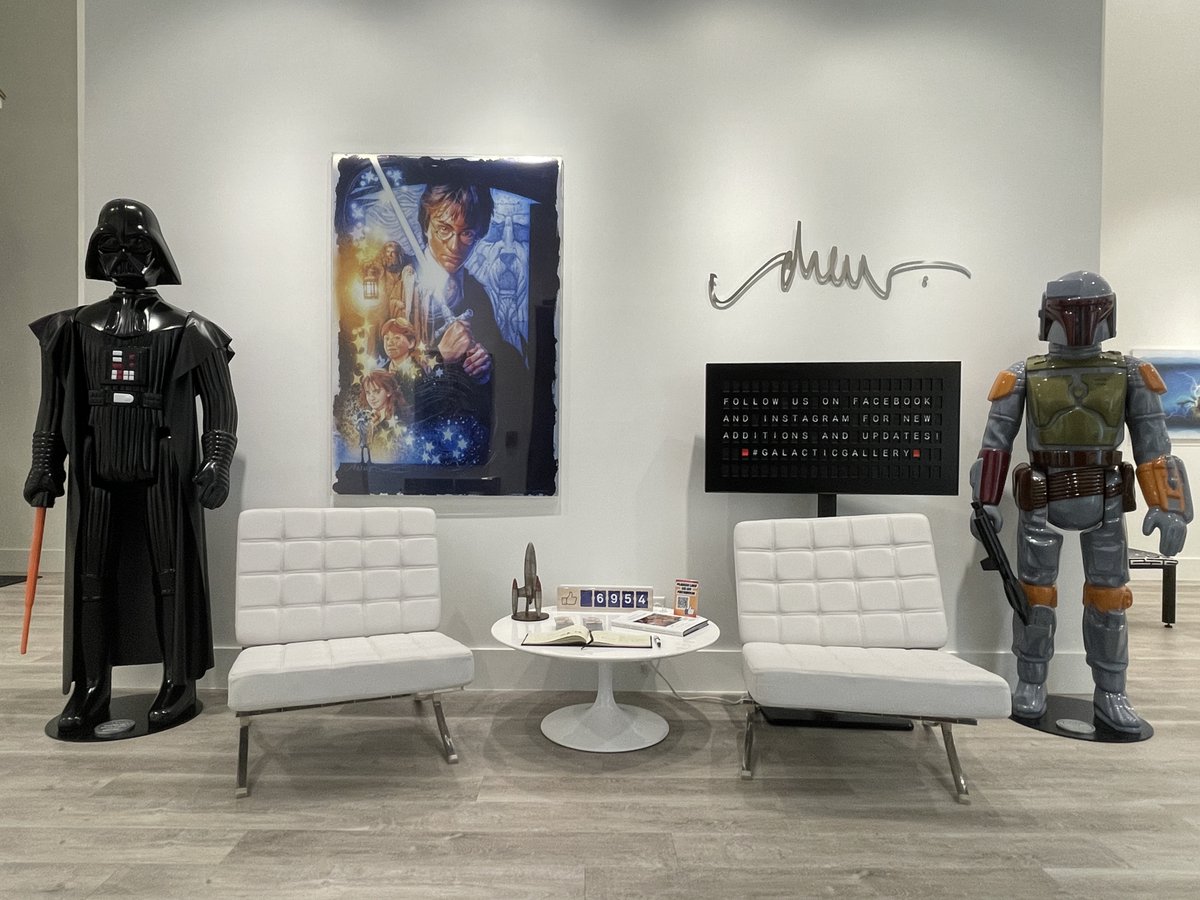 GalacticGallery's tweet photo. A few more pix of the gallery now that the walls are all refreshed after shipping all the sold #DrewStruzan paintings from last month! #DrewStruzanArt #StarWars #IndianaJones https://t.co/xajyBFbfEB