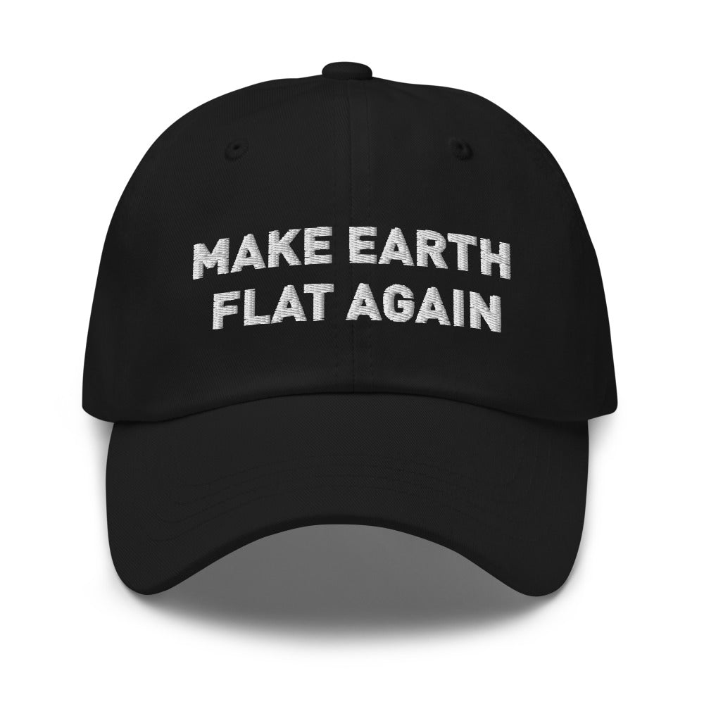 AWPDK's tweet image. Kasket broderet med det fine fine budskab &quot;Make Earth Flat Again&quot;.  Kan købes i shoppen.

zcu.io/KT8O