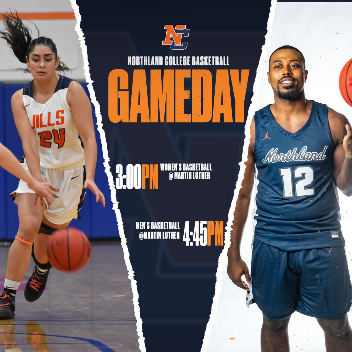 NorthlandHoops's tweet photo. LumberJack Gameday! Today, we look to bounce back as we head to New Ulm, MN for a UMAC showdown with Martin Luther. Tip-off is set for 4:45pm. Catch all the live action here: https://t.co/3VKcrkm9mU
#ProcessForProgress https://t.co/dgpz63jYS4