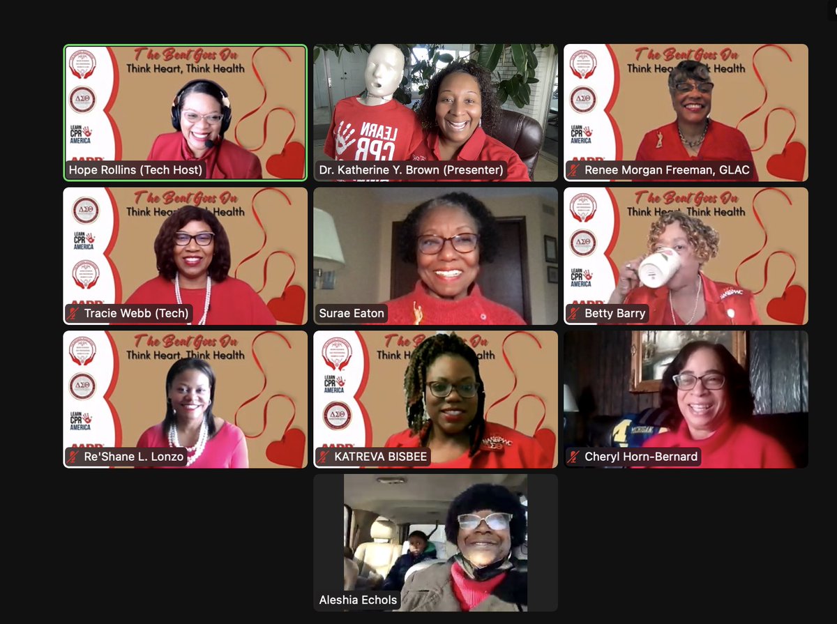 KatherineYBrown's tweet photo. Thank you to the #ThinkHeartThinkHealth team for having me as the #keynote speaker 2/5/2022 to educate on heart health & equipping attendees with life-saving CPR skills.
@glaclansing @lacdeltas @aarp
@learncpramerica
#drkatherineybrown
#learncpramerica
#thinkheartthinkhealth https://t.co/neaVdjr3cn