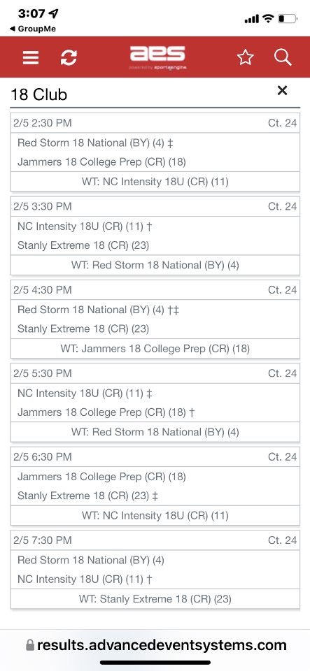 Excited about the Queen City classic! Here’s my schedule for today. Uncommitted C/O 2022/6 Rotation player. Red Storm 18 National #14 #OH/RS <a href="/NcatVolleyball/">N.C. A&T Volleyball</a> <a href="/BullockCoachk/">Coach Kathy Bullock</a> <a href="/NCCUVolleyball/">NCCU Volleyball</a> <a href="/JodyBrownArch/">Jody Brown</a> @wssuvb <a href="/FSU_Volleyball/">FSU Volleyball</a> <a href="/PrepVolleyball/">PrepVolleyball.com</a> @DegaVolleyball