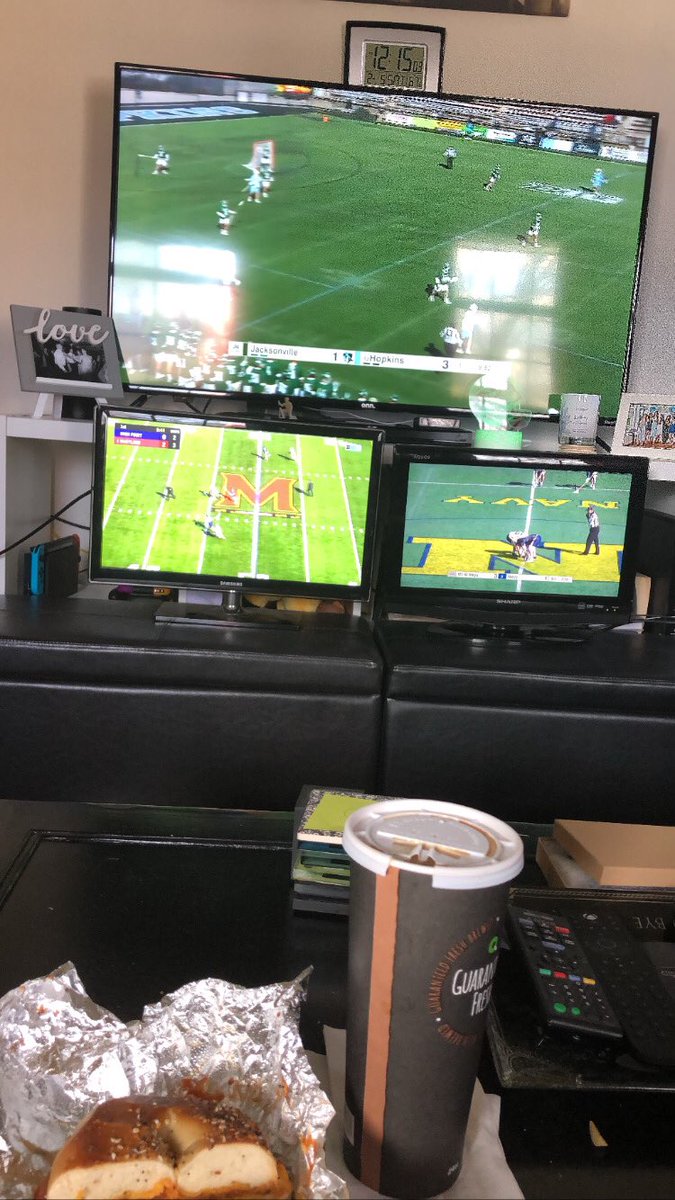JLodato's tweet photo. Crazy unnecessary multiple tv set up is back. #LaxIsBack https://t.co/rt20wkKiGq